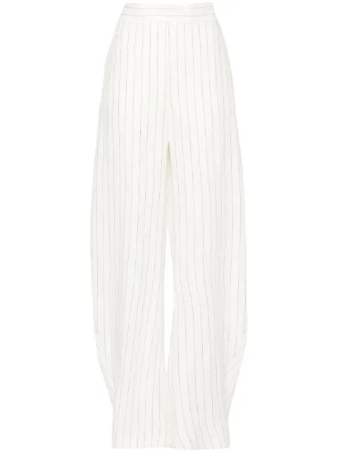 ALESSANDRO VIGILANTE pinstriped high-waist palazzo trousers White VEWY30003AVYE073