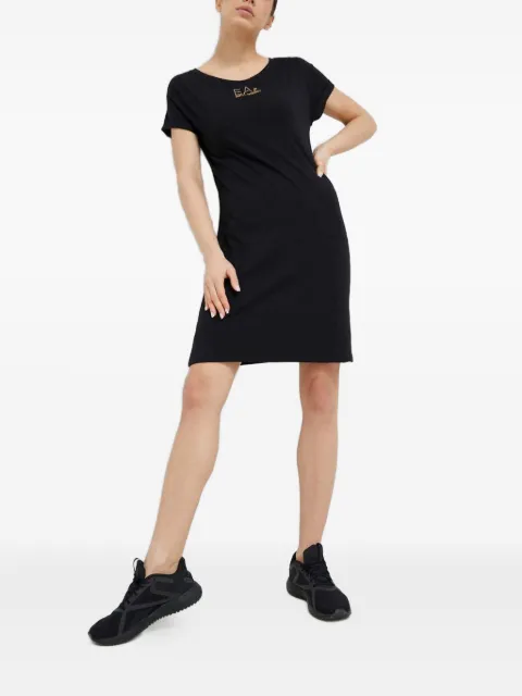 Ea7 Emporio Armani logo short-sleeve dress Black 3RTA55TJDQZ