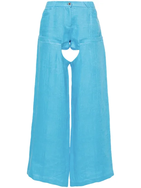 ALESSANDRO VIGILANTE high-waist wide-leg trousers Blue VEWY30043AVYE060