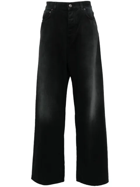Balenciaga Denim Size Sticker mid-rise wide-leg jeans Black 767977TNW11