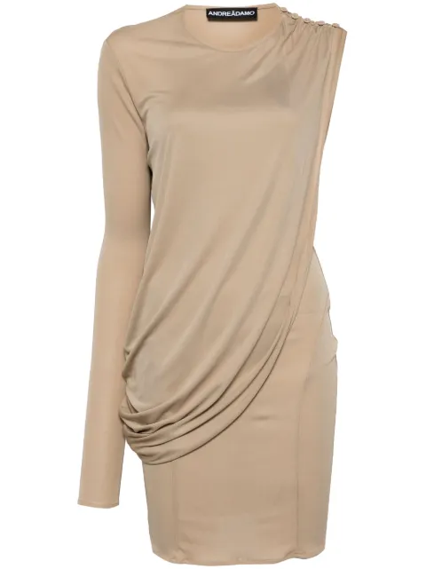 ANDREĀDAMO assimetric draped dress Neutrals ADPS24DR08290473