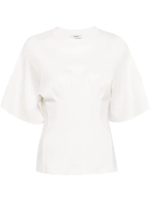 Goen.J ruched-detailing cotton T-shirt White GNJ24SST02