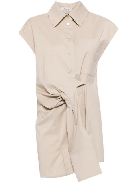 Goen.J knot-detail stretch shirt dress Neutrals GNJ24SSDS05