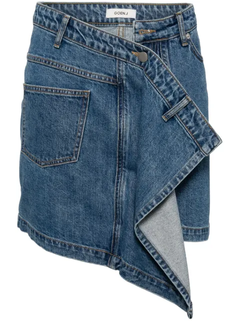 Goen.J asymmetric draped denim skirt Blue GNJ24SSSK01