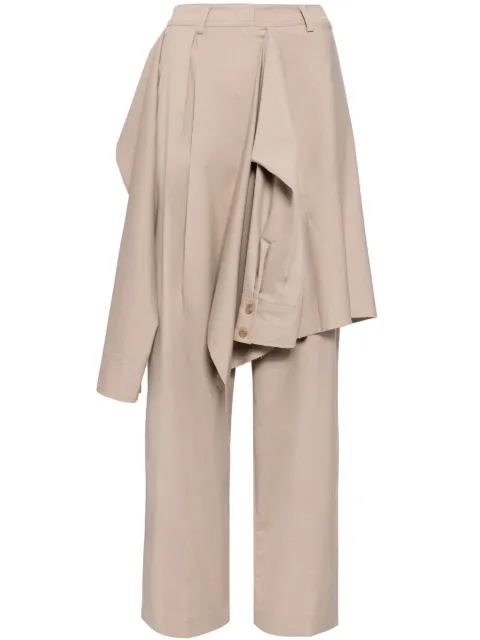 Goen.J layered tailored trousers Neutrals GNJ24SSPT08