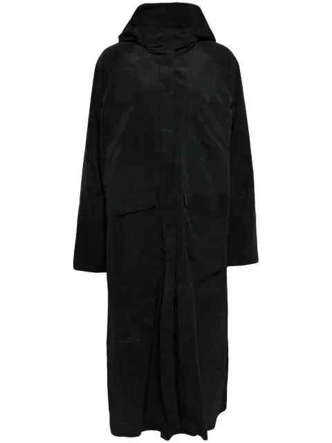 Goen.J recycled nylon hooded parka coat Black GNJ24SSCT01