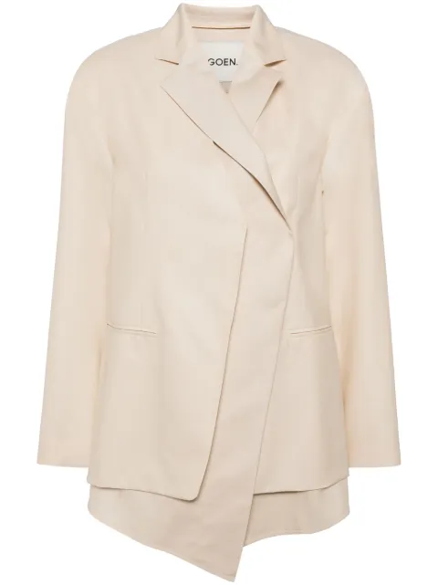 Goen.J layered single-breasted blazer Neutrals GNJ24SSJK06