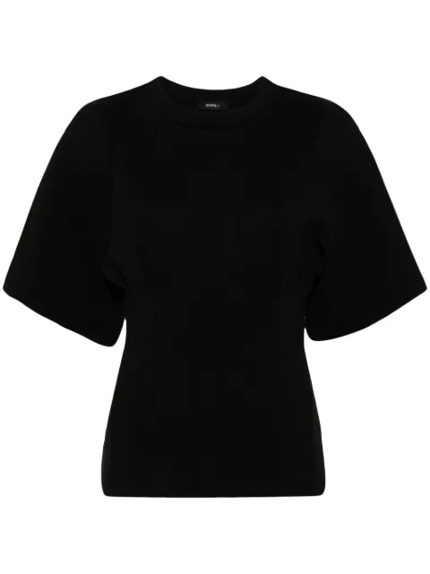 Goen.J ruched-detailing cotton T-shirt Black GNJ24SST02