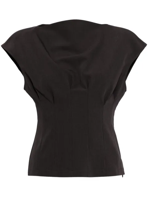 Goen.J ruched-detailing sleeveless top Grey GNJ24SST01