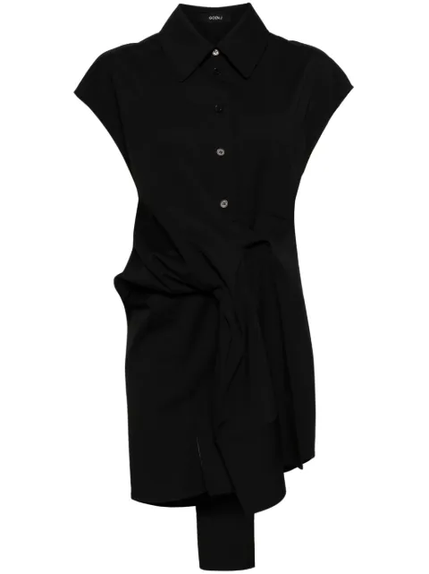 Goen.J knot-detail stretch shirt dress Black GNJ24SSDS05