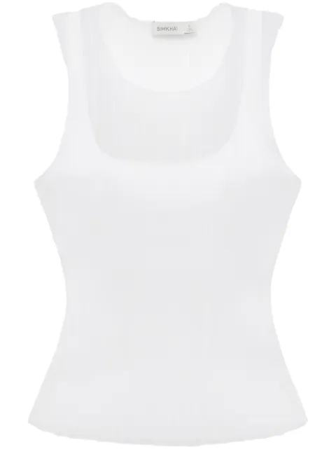 SIMKHAI Oakley semi-sheer tank top White 2242118K