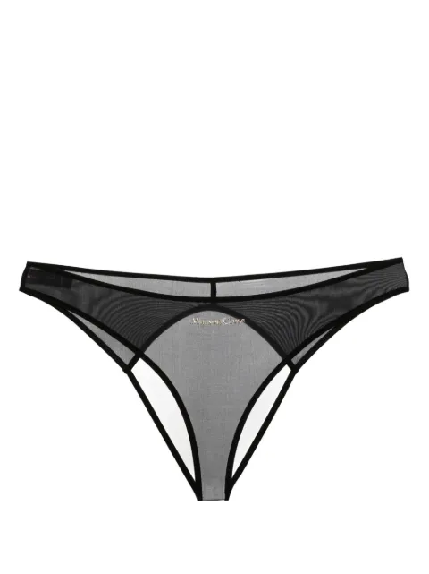Maison Close Open semi-sheer thong Black 562302