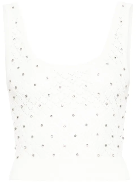 John Richmond crystal-embellished knitted top White RWP24009CNG6