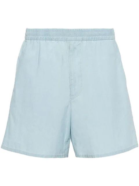 Prada triangle-patch elasticated-waist shorts Blue GEP377SOOO14J5