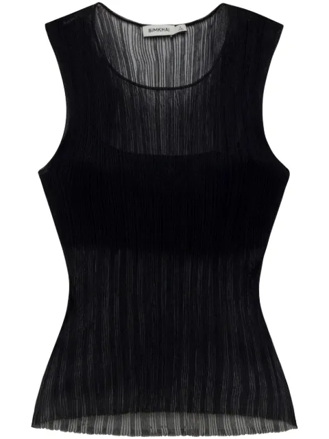 SIMKHAI Oakley semi-sheer tank top Black 2242118K