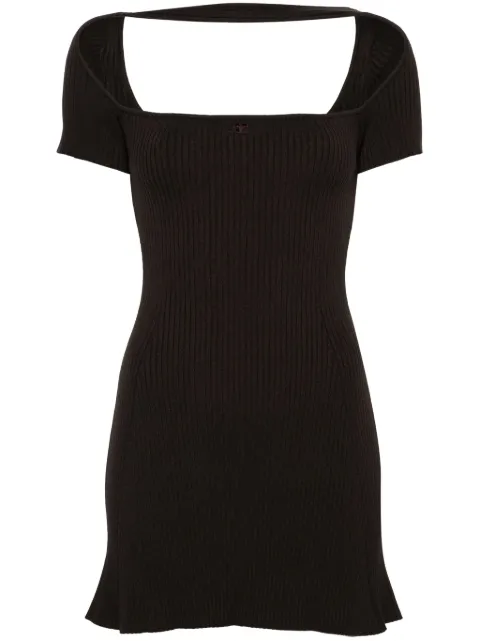 Courrèges Hyperbole ribbed minidress Green 224MRO416FI0001