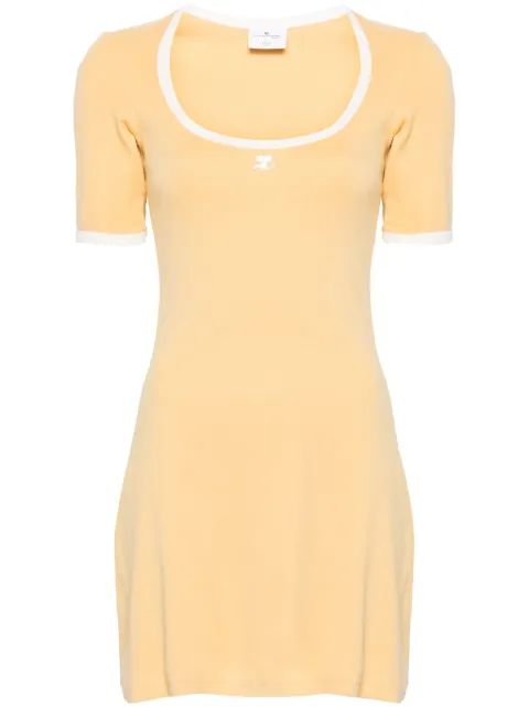 Courrèges Holistic cotton minidress Yellow 124JRO358JS0070