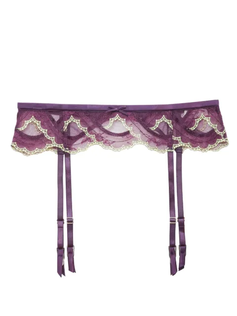Fleur Du Mal Hendrix embroidered garter belt Purple GR00639030