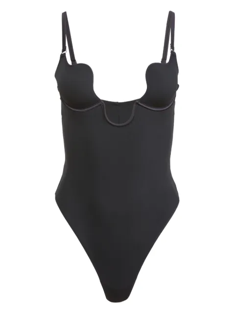 Fleur Du Mal Le Stretch micro seduce U-plunge bodysuit Black BS04360100
