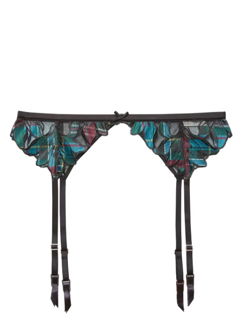 Fleur Du Mal Lily embroidered garter belt Black GR00110905