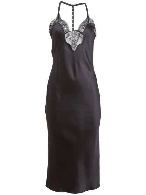 Fleur Du Mal T-strap slip dress Black DR05670100