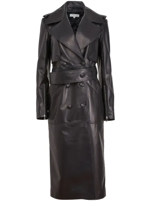 Fleur Du Mal Moto leather trench coat Black OT00810100