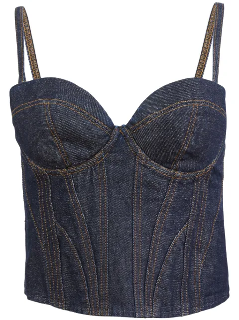 Fleur Du Mal denim bustier top Blue TP05270943