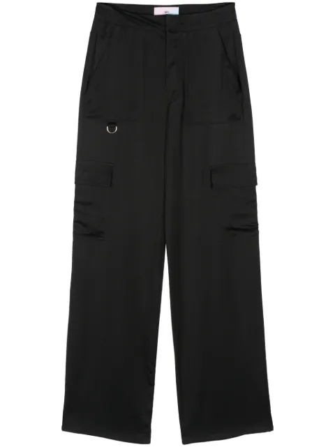 Chiara Ferragni satin straight cargo pants Black 76CBA149N0299