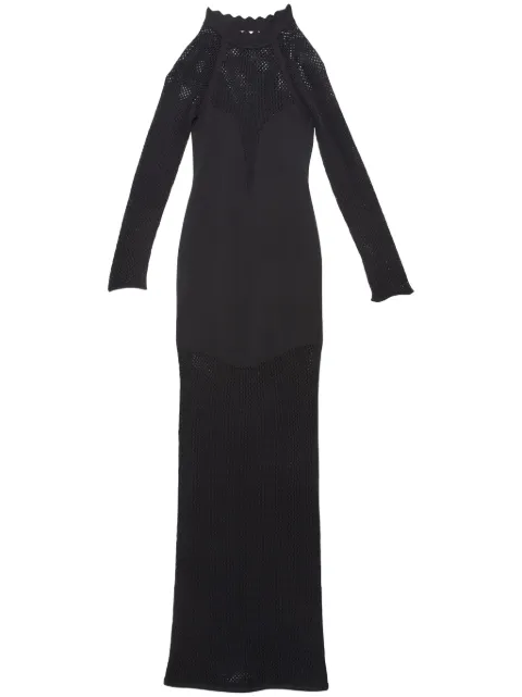 Fleur Du Mal pointelle-knit scalloped dress Black DR05470100