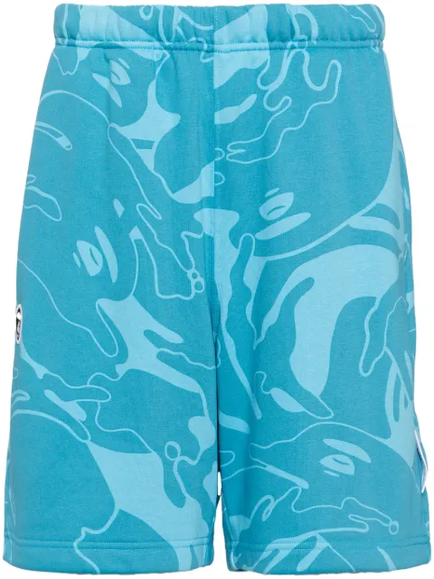 AAPE BY *A BATHING APE® abstract-print jersey track shorts Blue AAPSPMA674XXM