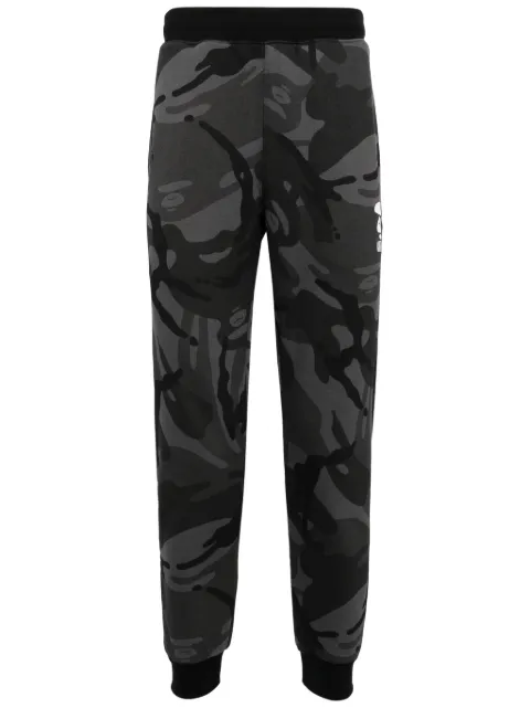 AAPE BY *A BATHING APE® camouflage-print tapered track pants Black AAPPTMA691XBM