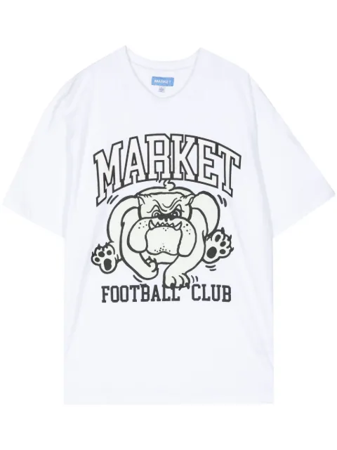 MARKET Offensive Line UV cotton T-shirt White 399001776