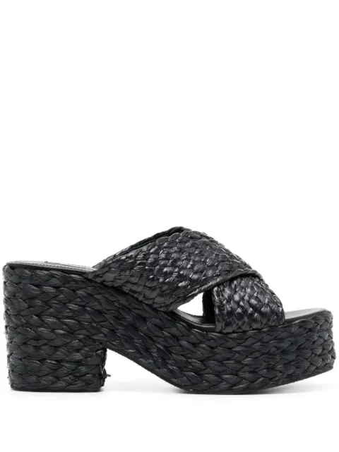 Sergio Rossi 85mm platform espadrilles Black B08480MFI364410