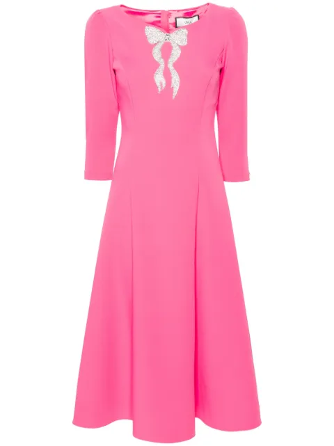 NISSA rhinestoned crepe midi dress Pink RS14827PINK