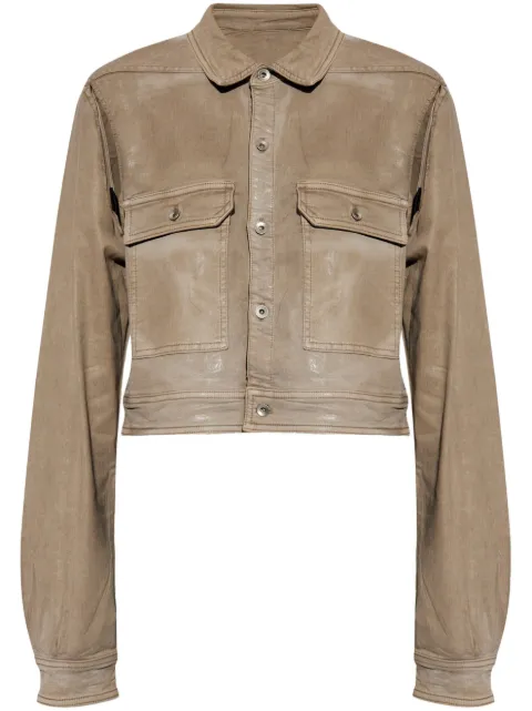 Rick Owens DRKSHDW cut-out foiled denim jacket Neutrals DS01D1702SCF