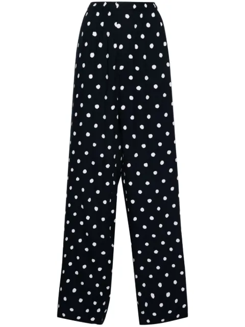 Balenciaga polka-dot straight-leg trousers Blue 681822TQLH7