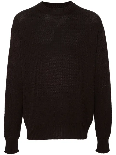 Homme Plissé Issey Miyake crew-neck cotton jumper Brown HP46KN330