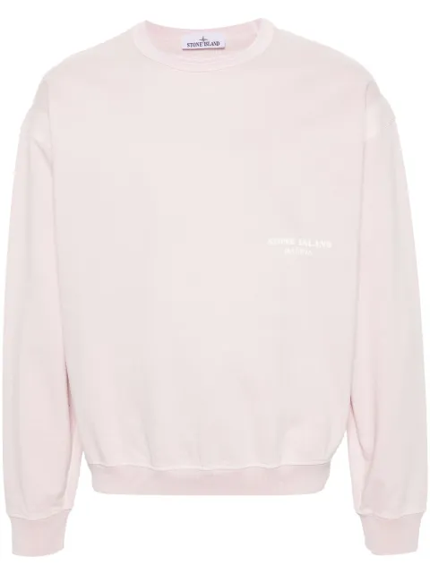 Stone Island logo-print cotton sweatshirt Pink 8015614X2