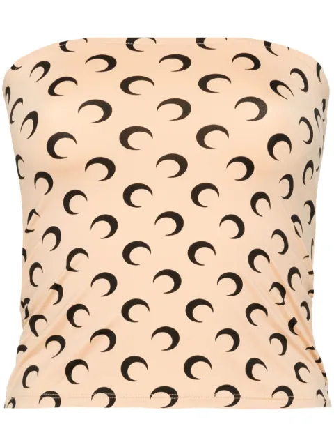 Marine Serre Moon-printed tube top Neutrals WTS011ACJER0001