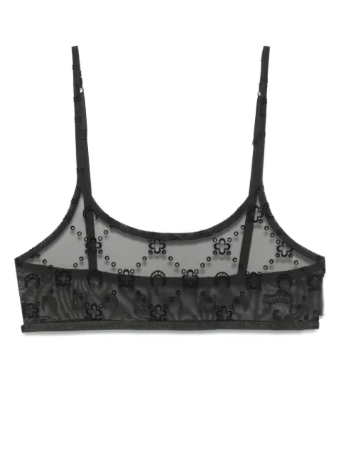 Marine Serre Moonogram mesh bra Black WUW058ACJER0005
