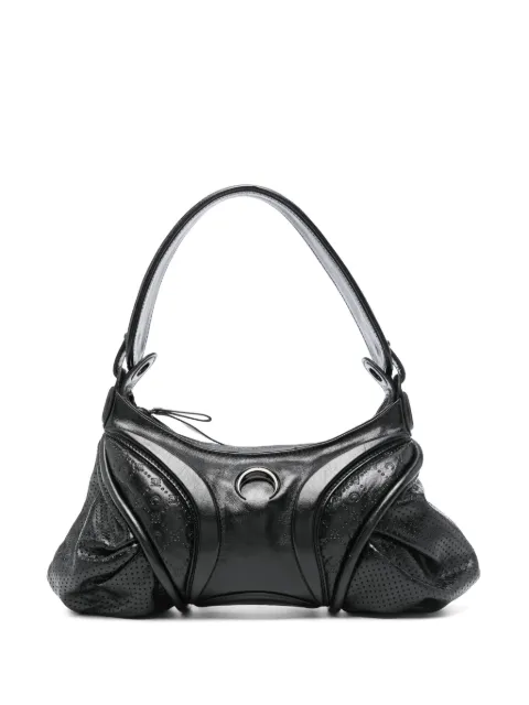 Marine Serre Moonogram embossed leather Futura shoulder bag Black WBA010ACLEA0051
