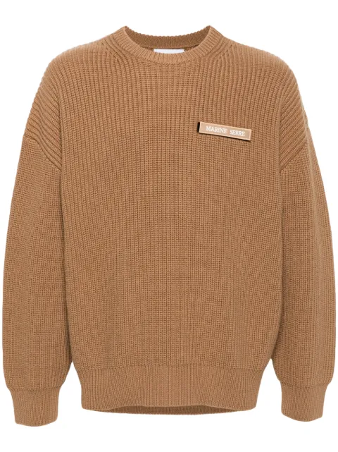 Marine Serre merino sweater Neutrals UTK003ACKNI0525