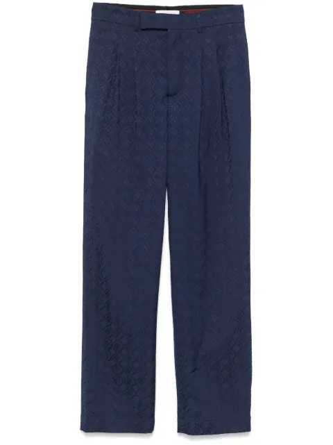 Marine Serre Moon Diamond-jacquard trousers Blue MPA060ACWOV0024