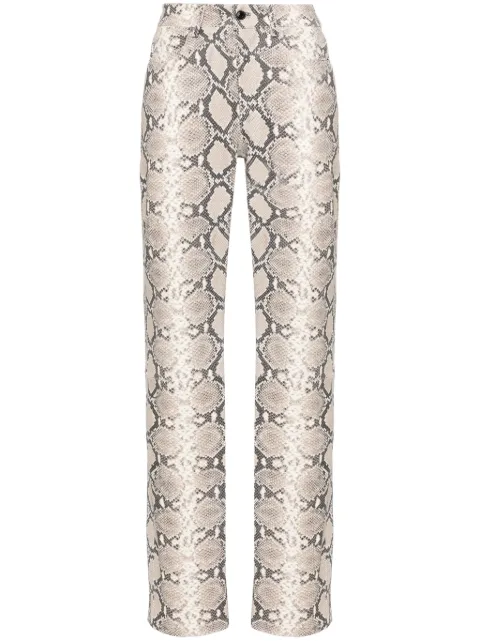 Marine Serre python-print trousers Neutrals WPA143ACLEA0048
