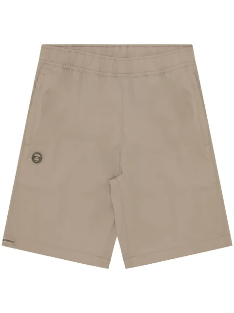 AAPE BY *A BATHING APE® Moonface logo-patch shorts Neutrals ASPA666XXM