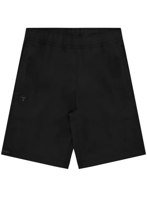 AAPE BY *A BATHING APE® Moonface logo-patch shorts Black ASPA666XXM