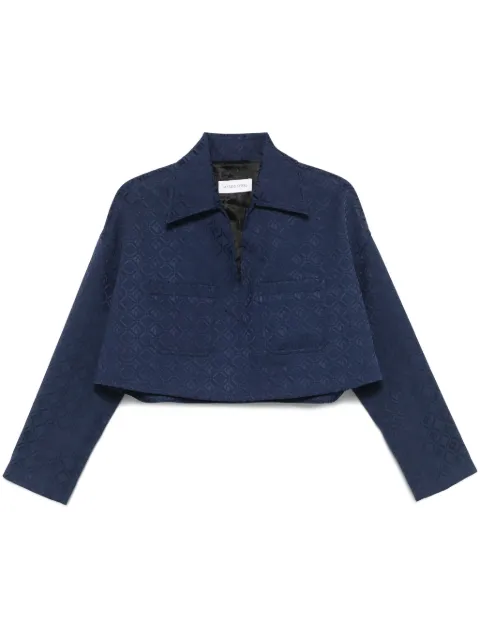 Marine Serre Moon Diamond jacquard vareuse Blue WSI024ACWOV0024