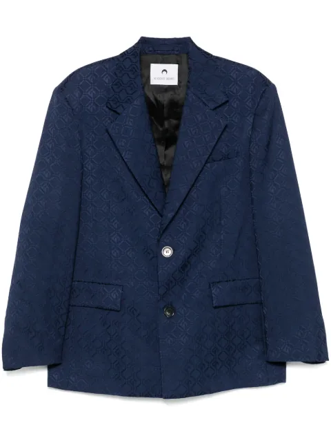 Marine Serre Moon Diamond jacquard blazer Blue MJA070ACWOV0024