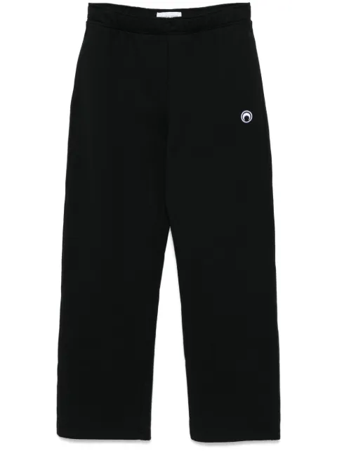 Marine Serre moon-logo fleece track pants Black UPA052ACJER0013