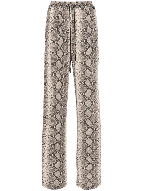 Marine Serre python-print trousers Neutrals WPA140ACJER0052